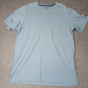 Hathaway TShirt Lot Of 2 Men Medium Blu Aqua Short Sleeve Cotton Solid Crew Neck